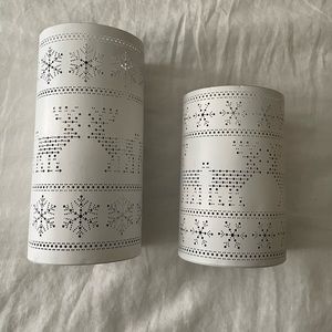 Set of 2 Winter Scandinavian Candle Holders